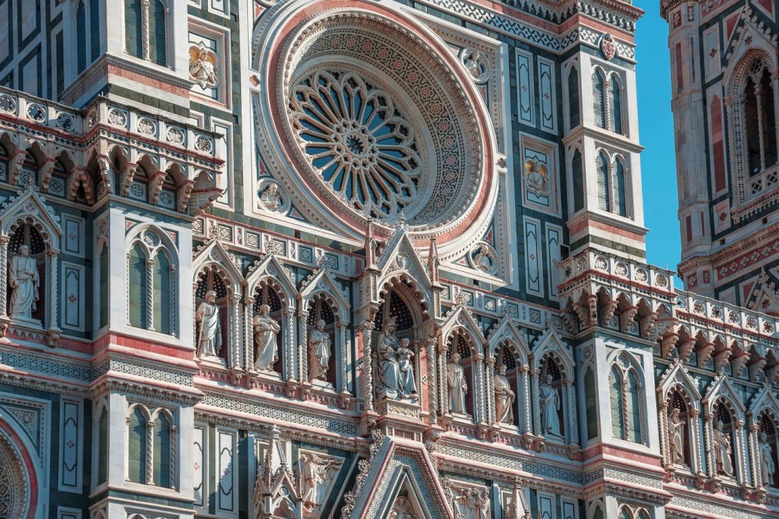Florence’s churches are made of white and green marbles.